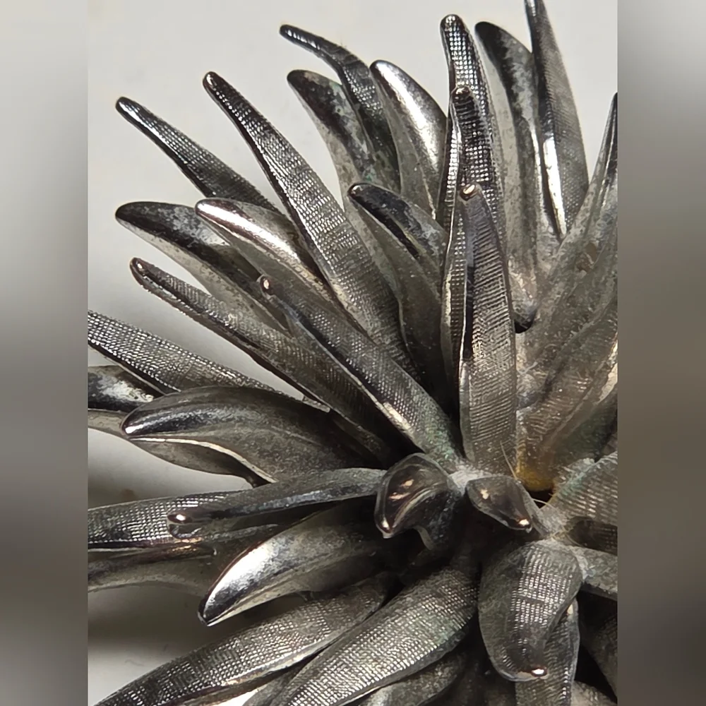 Vintage Silver Dahlia Brooch | Sustainable Boutonnière | Coro Era 1960s–70s
